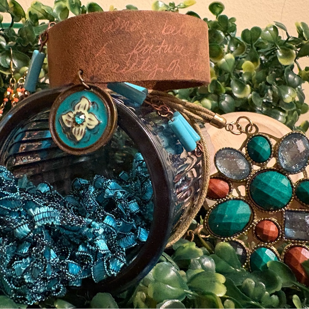 Turquoise Forest Fairy jewelry jar